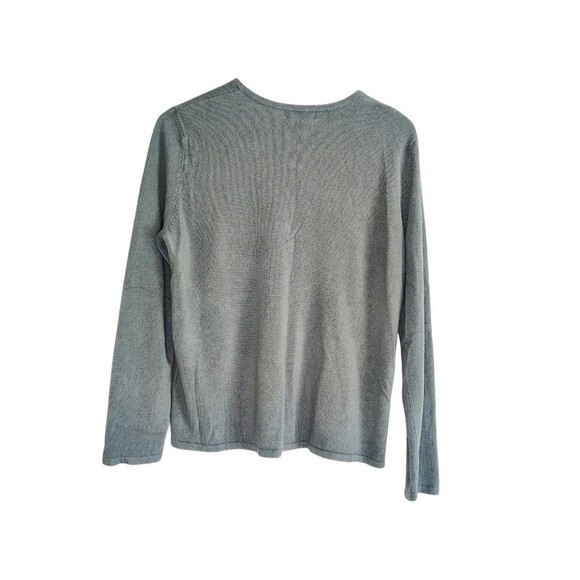 Vintage Koret Embroidered Floral Knit Cardigan Sweater Women’s Large Blue - Picture 2 of 8